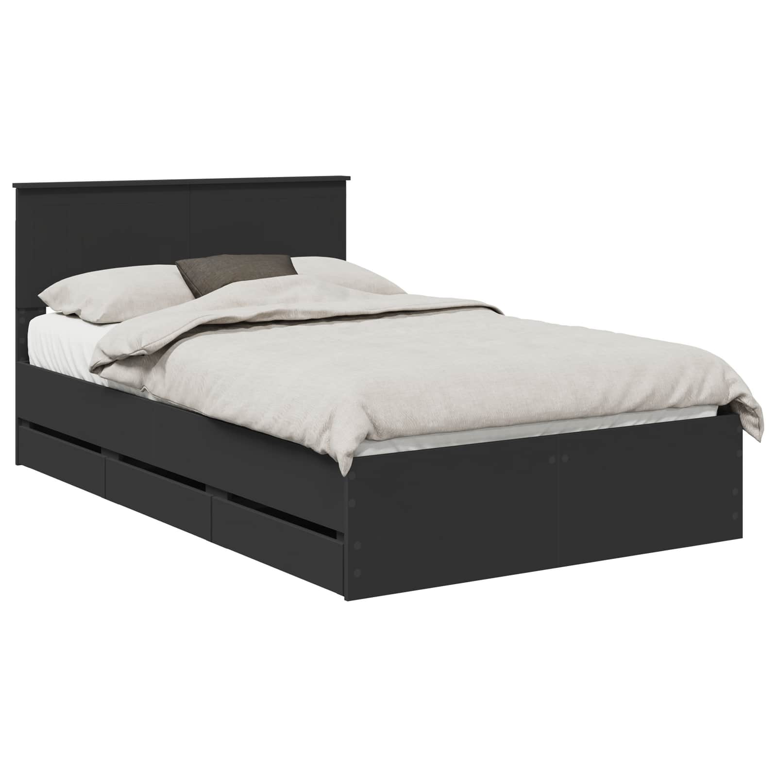 Struttura del letto Nero 120 x 190 cm Legno Ingegnerizzato | homemem39