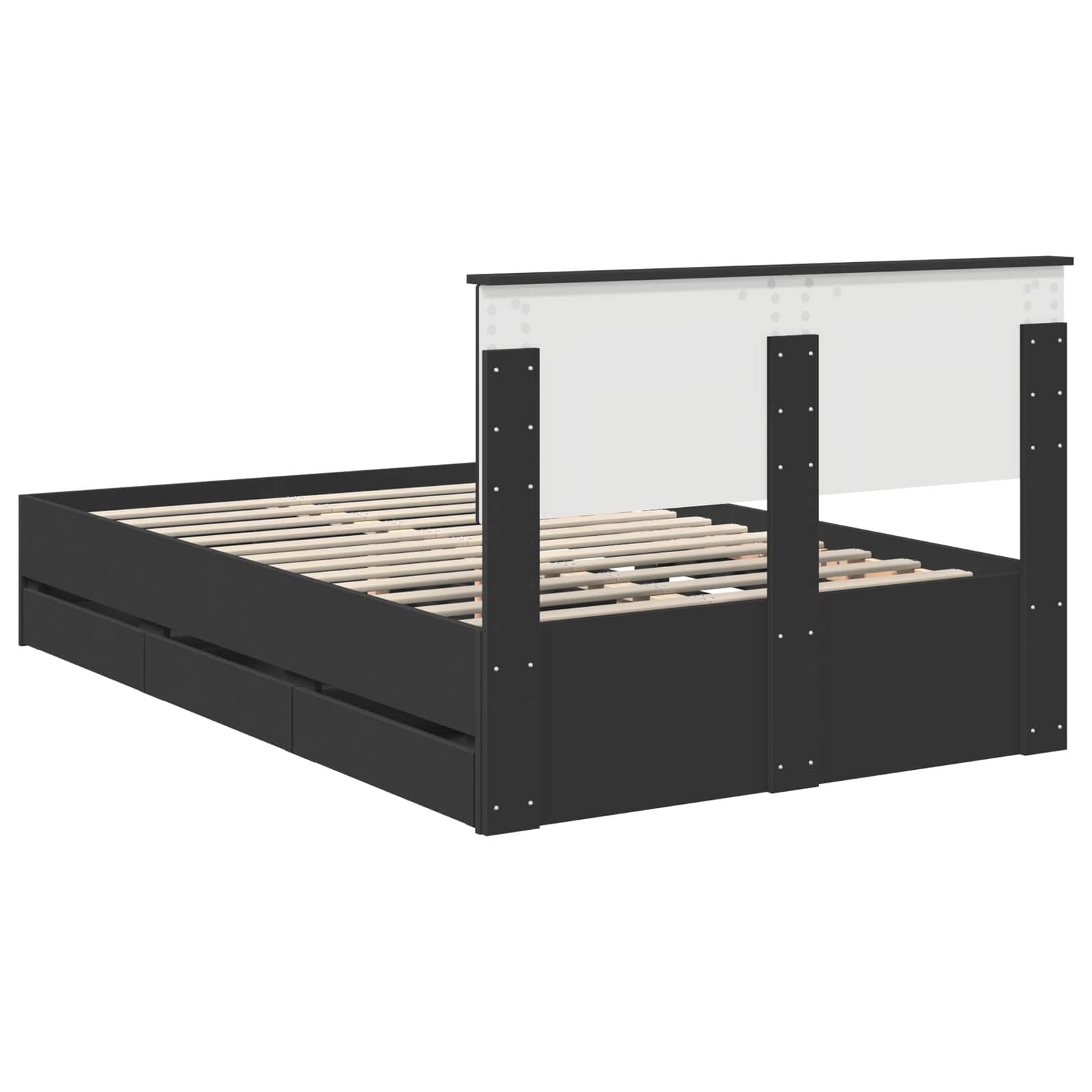 Struttura del letto Nero 120 x 190 cm Legno Ingegnerizzato | homemem39