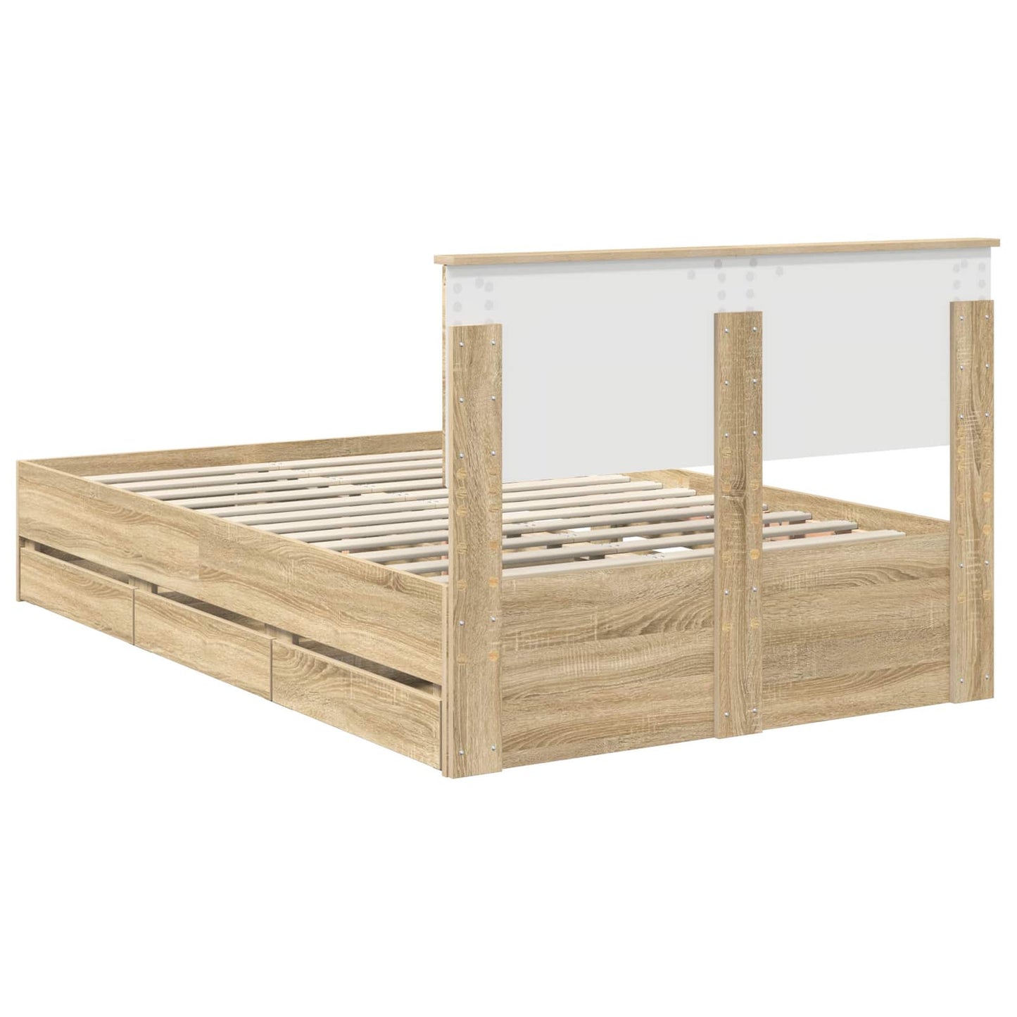Struttura del letto con cassetto Rovere Sonoma 120 x 190 cm