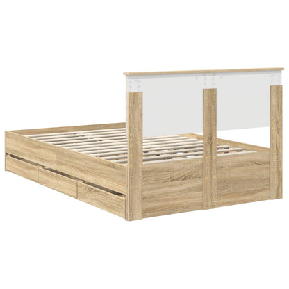 Struttura del letto con cassetto Rovere Sonoma 120 x 190 cm | homemem39