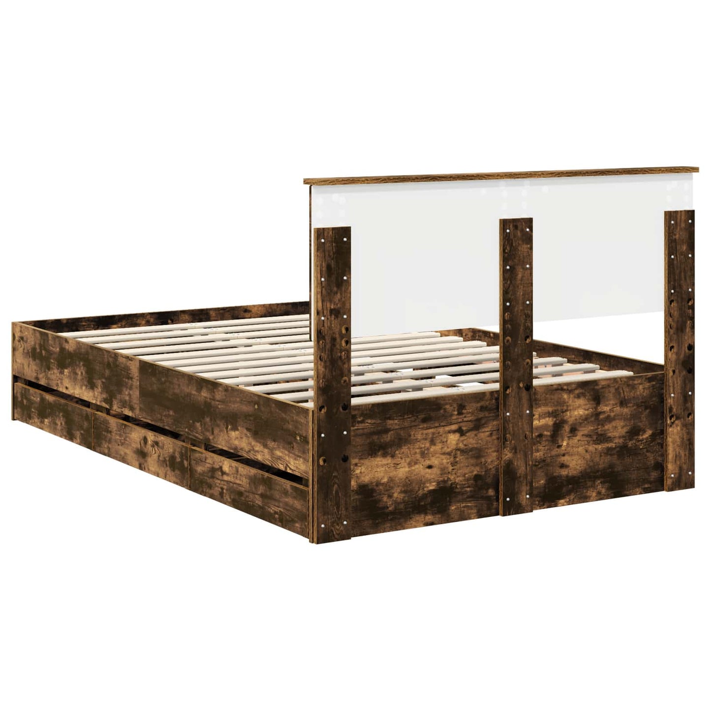 Struttura del letto con cassetto Rovere fumé 120 x 190 cm | homemem39
