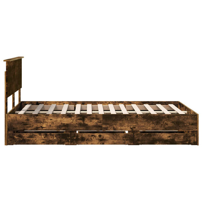 Struttura del letto con cassetto Rovere fumé 120 x 190 cm | homemem39