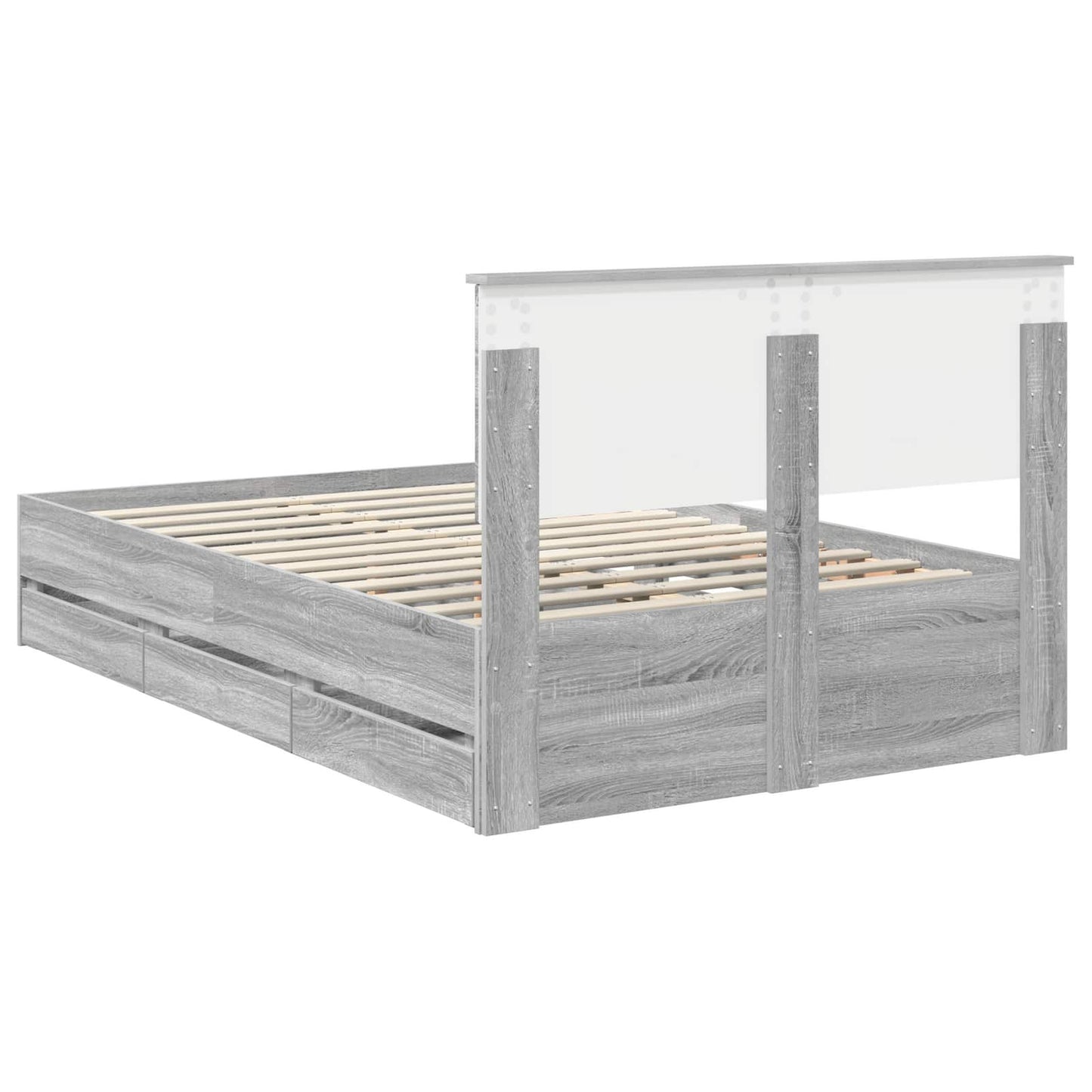 Struttura del letto con cassetto Grigio Sonoma 120 x 190 cm