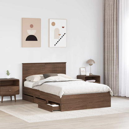 Struttura del letto con cassetto Rovere Marrone 120 x 190 cm | homemem39