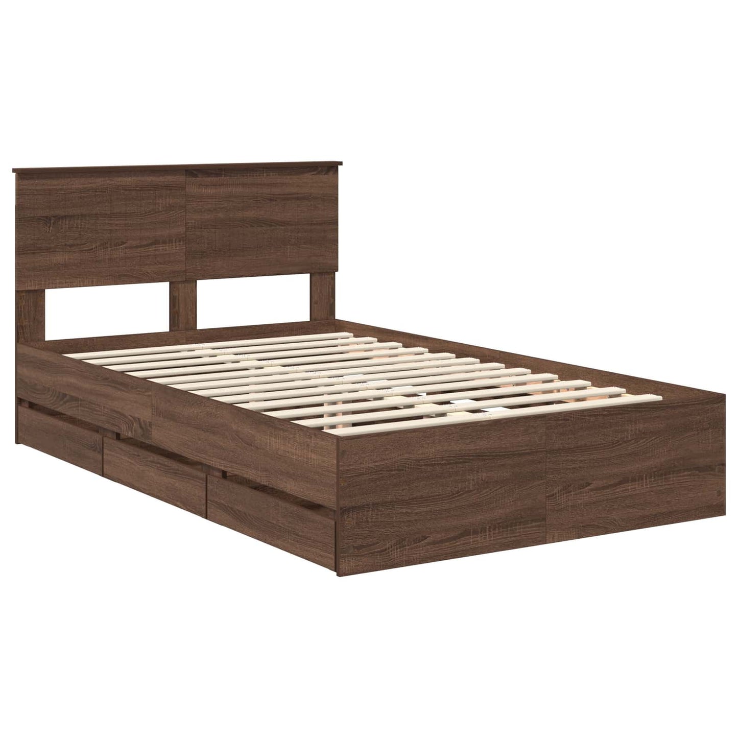 Struttura del letto con cassetto Rovere Marrone 120 x 190 cm | homemem39