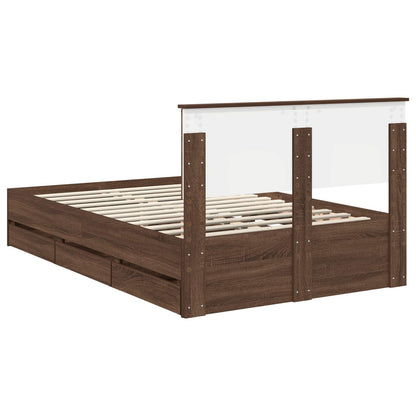 Struttura del letto con cassetto Rovere Marrone 120 x 190 cm