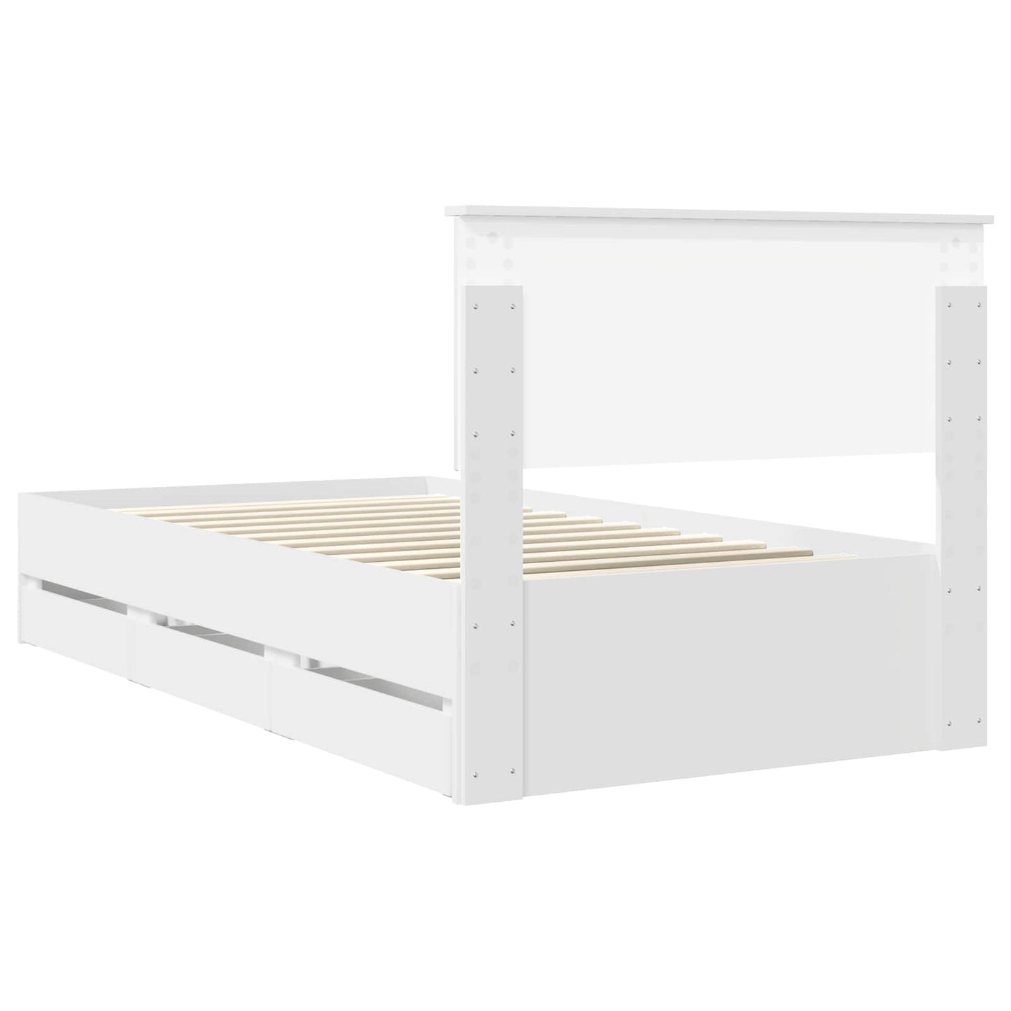 Struttura del letto Bianco 100 x 200 cm Legno Ingegnerizzato | homemem39