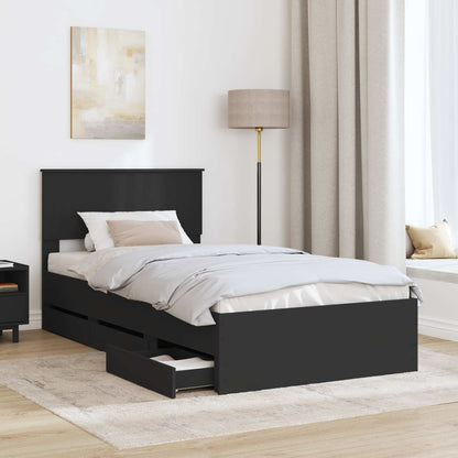 Struttura del letto Nero 100 x 200 cm Legno Ingegnerizzato | homemem39