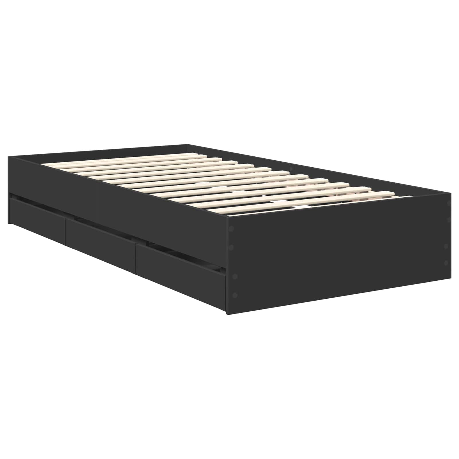 Struttura del letto Nero 100 x 200 cm Legno Ingegnerizzato | homemem39