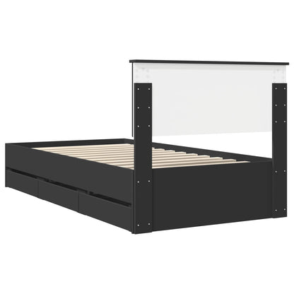 Struttura del letto Nero 100 x 200 cm Legno Ingegnerizzato | homemem39