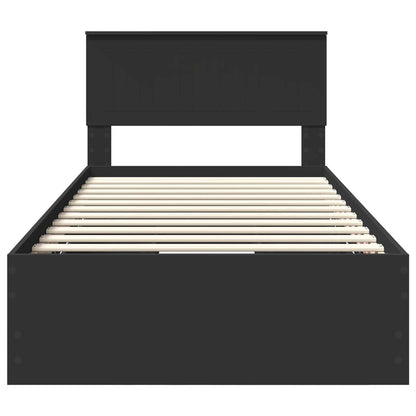 Struttura del letto Nero 100 x 200 cm Legno Ingegnerizzato | homemem39