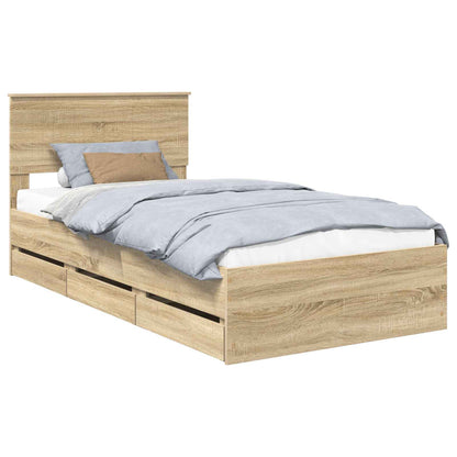 Struttura del letto con cassetto Rovere Sonoma 100 x 200 cm