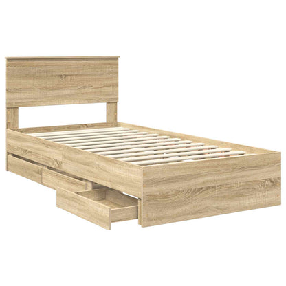 Struttura del letto con cassetto Rovere Sonoma 100 x 200 cm