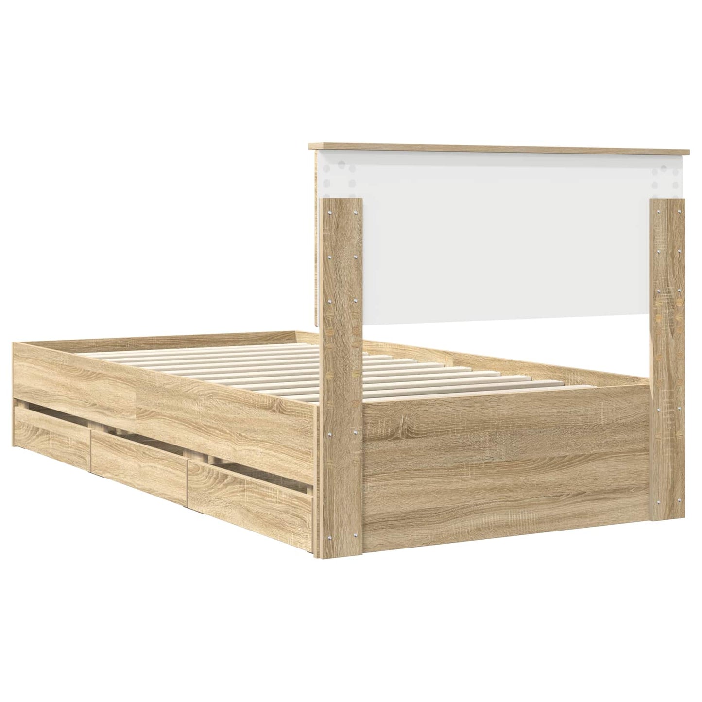 Struttura del letto con cassetto Rovere Sonoma 100 x 200 cm | homemem39