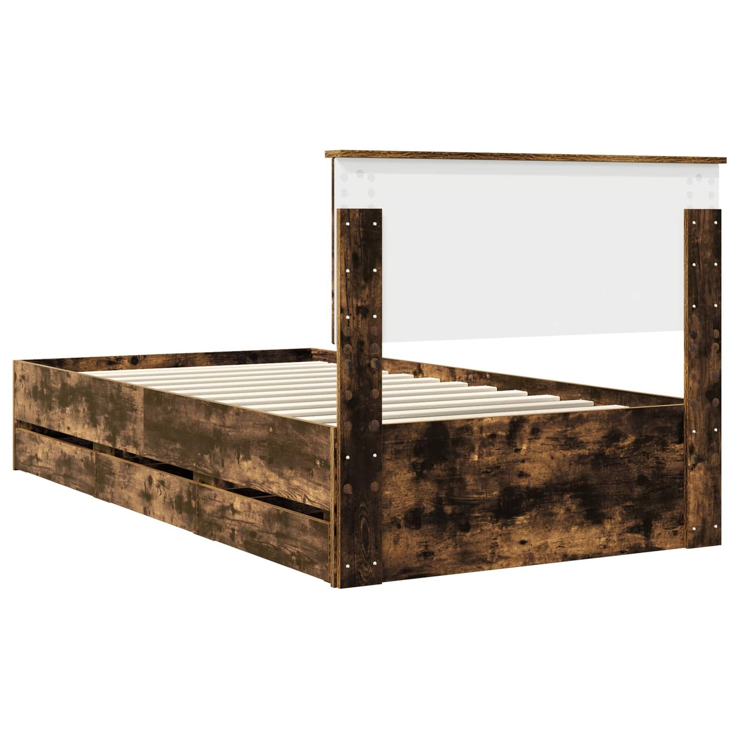 Struttura del letto con cassetto Rovere fumé 100 x 200 cm | homemem39
