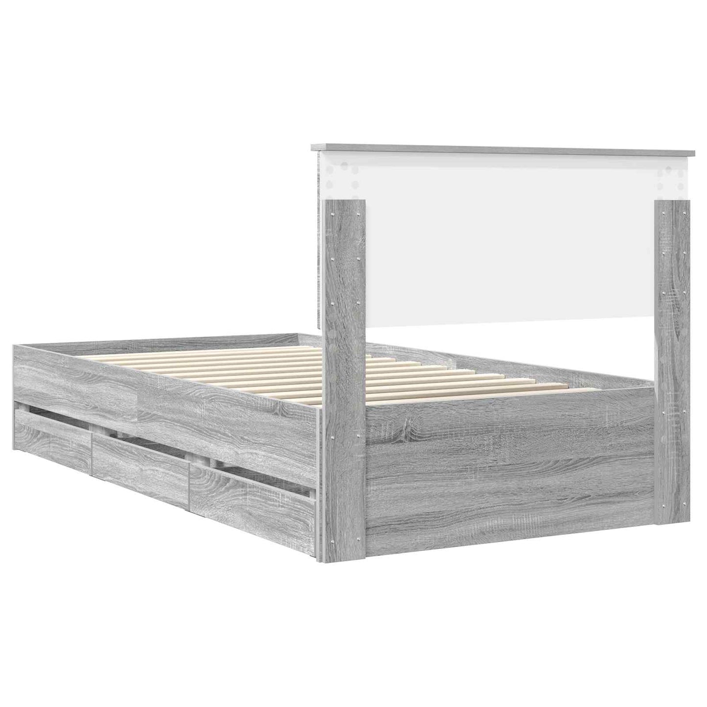 Struttura del letto con cassetto Grigio Sonoma 100 x 200 cm | homemem39