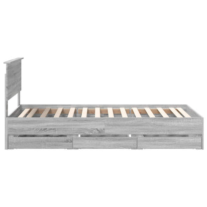 Struttura del letto con cassetto Grigio Sonoma 100 x 200 cm | homemem39