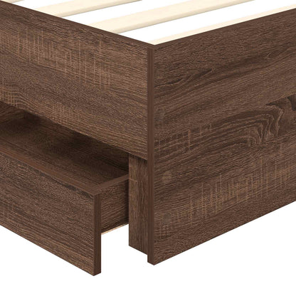 Struttura del letto con cassetto Rovere Marrone 100 x 200 cm