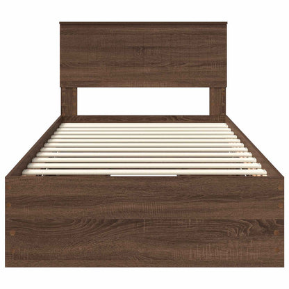 Struttura del letto con cassetto Rovere Marrone 100 x 200 cm