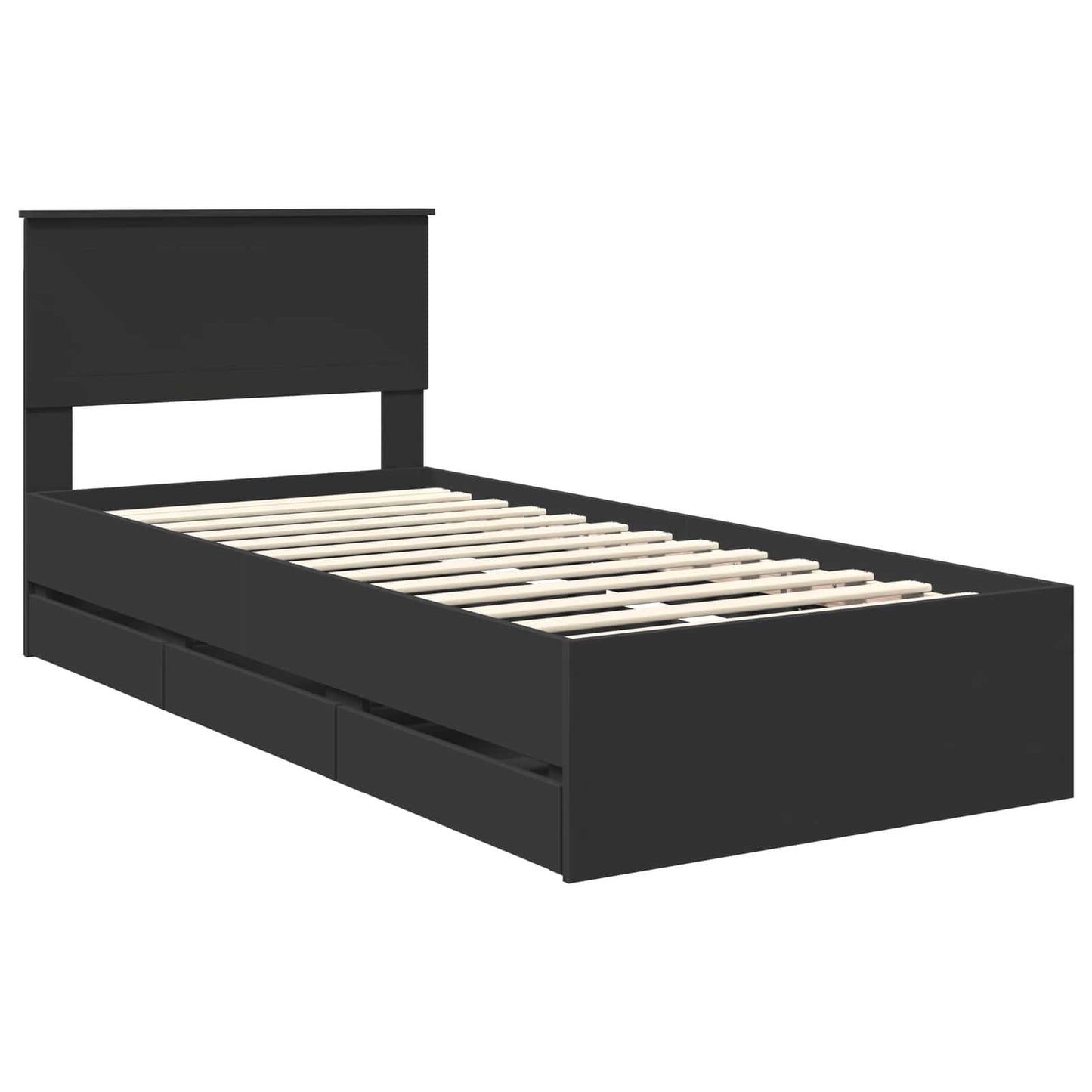 Struttura del letto Nero 90 x 190 cm Legno Ingegnerizzato