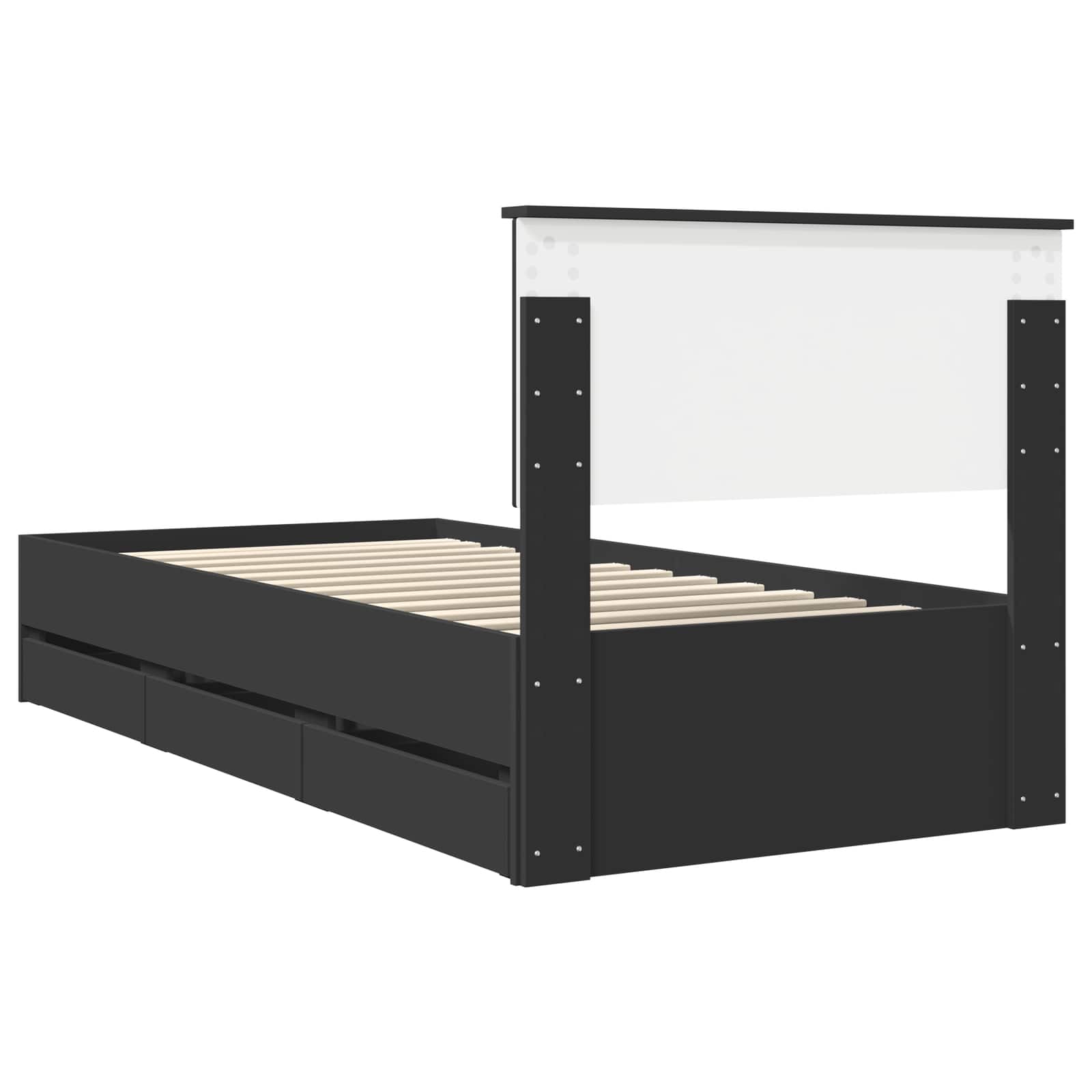 Struttura del letto Nero 90 x 200 cm Legno Ingegnerizzato | homemem39