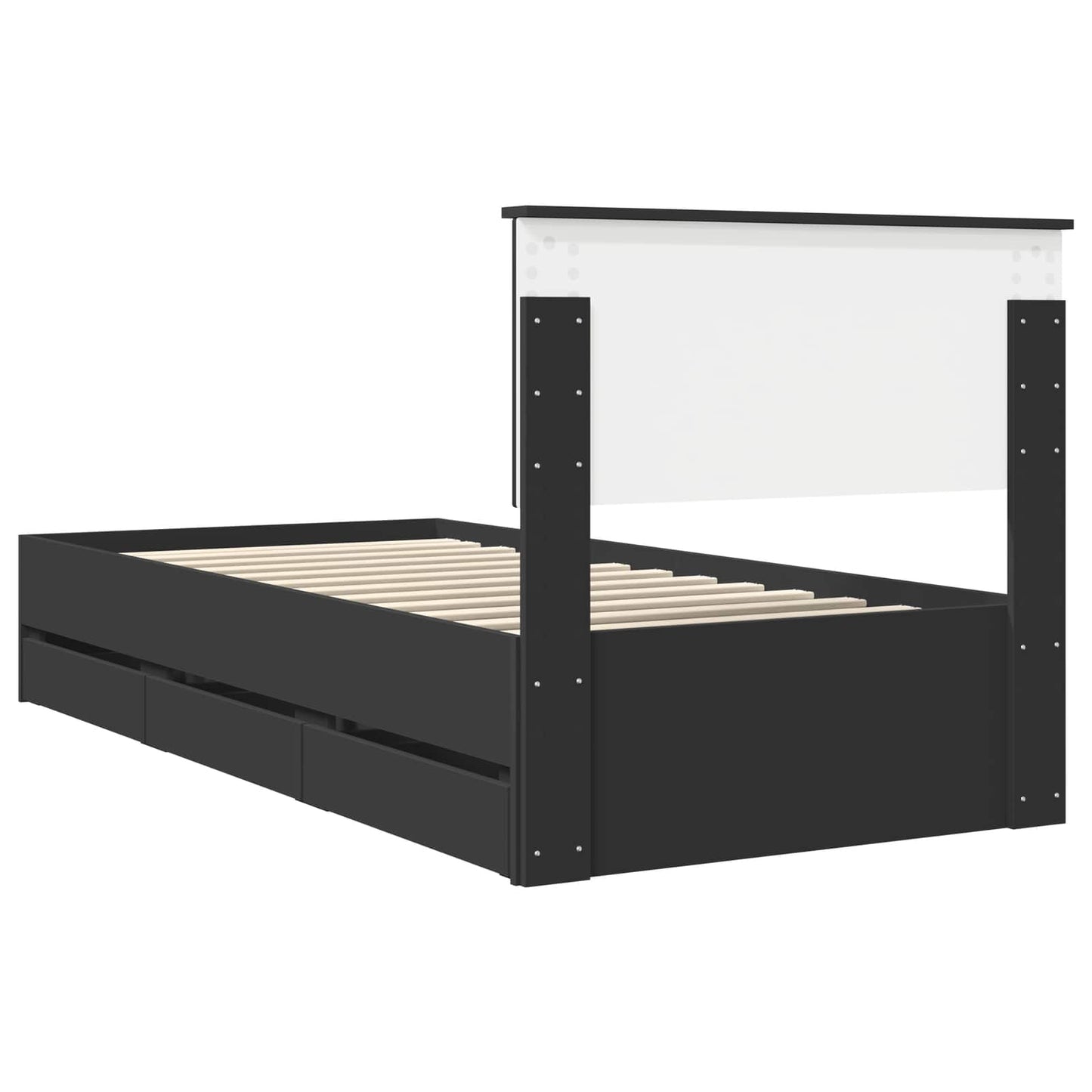 Struttura del letto Nero 90 x 200 cm Legno Ingegnerizzato
