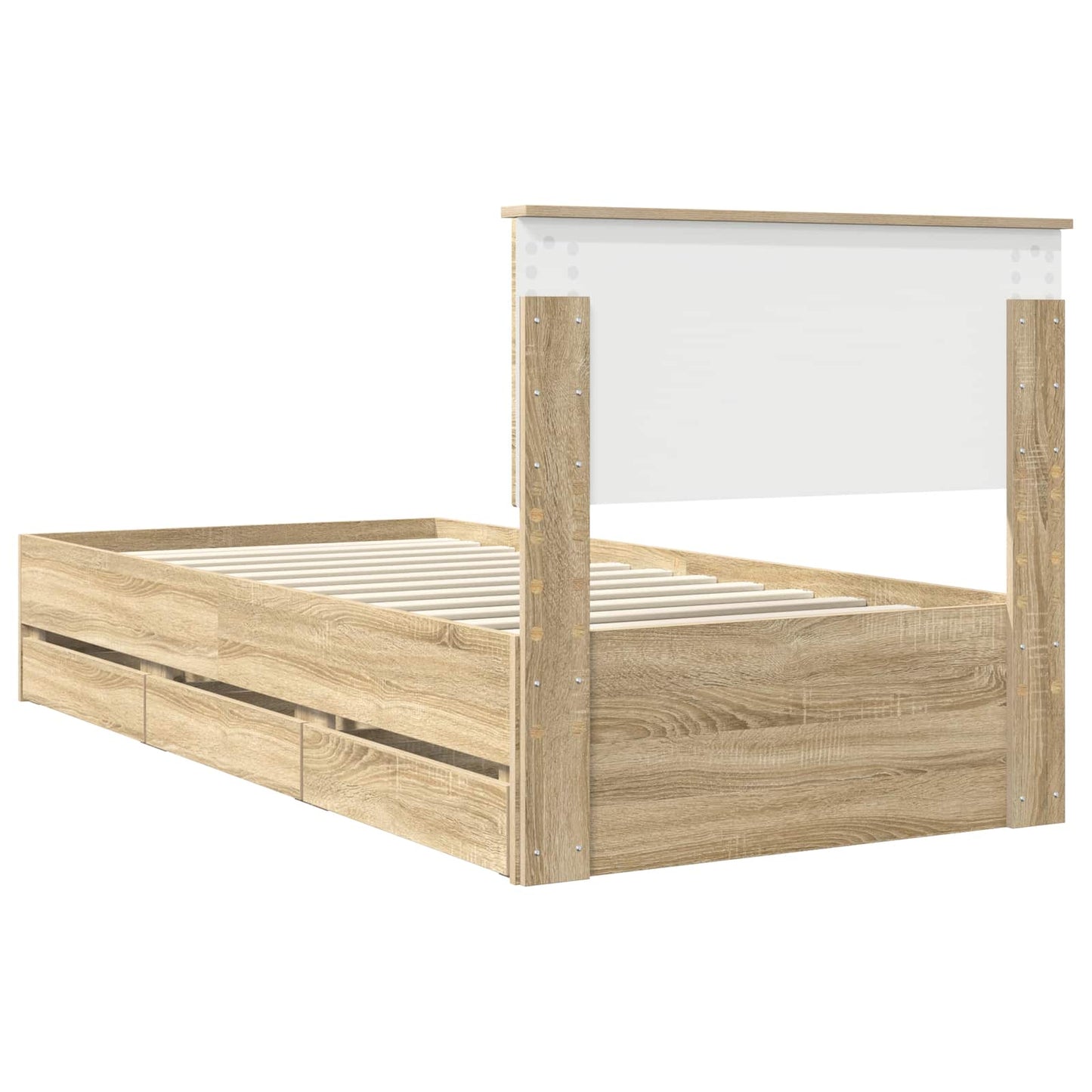 Struttura del letto con cassetto Rovere Sonoma 90 x 200 cm | homemem39
