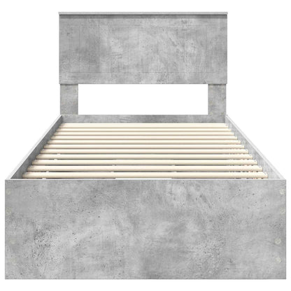 Struttura del letto con cassetto Grigio cemento 90 x 190 cm