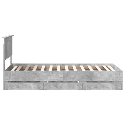 Struttura del letto con cassetto Grigio cemento 90 x 190 cm
