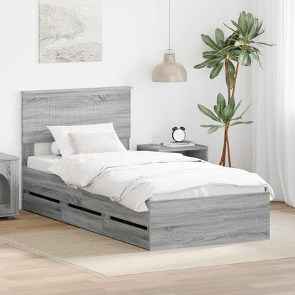 Struttura del letto Grigio Sonoma Legno Ingegnerizzato