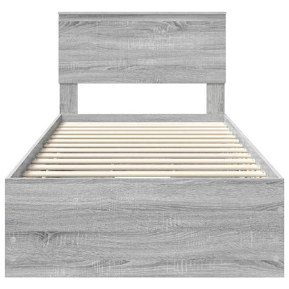 Struttura del letto con cassetto Grigio Sonoma 90 x 190 cm