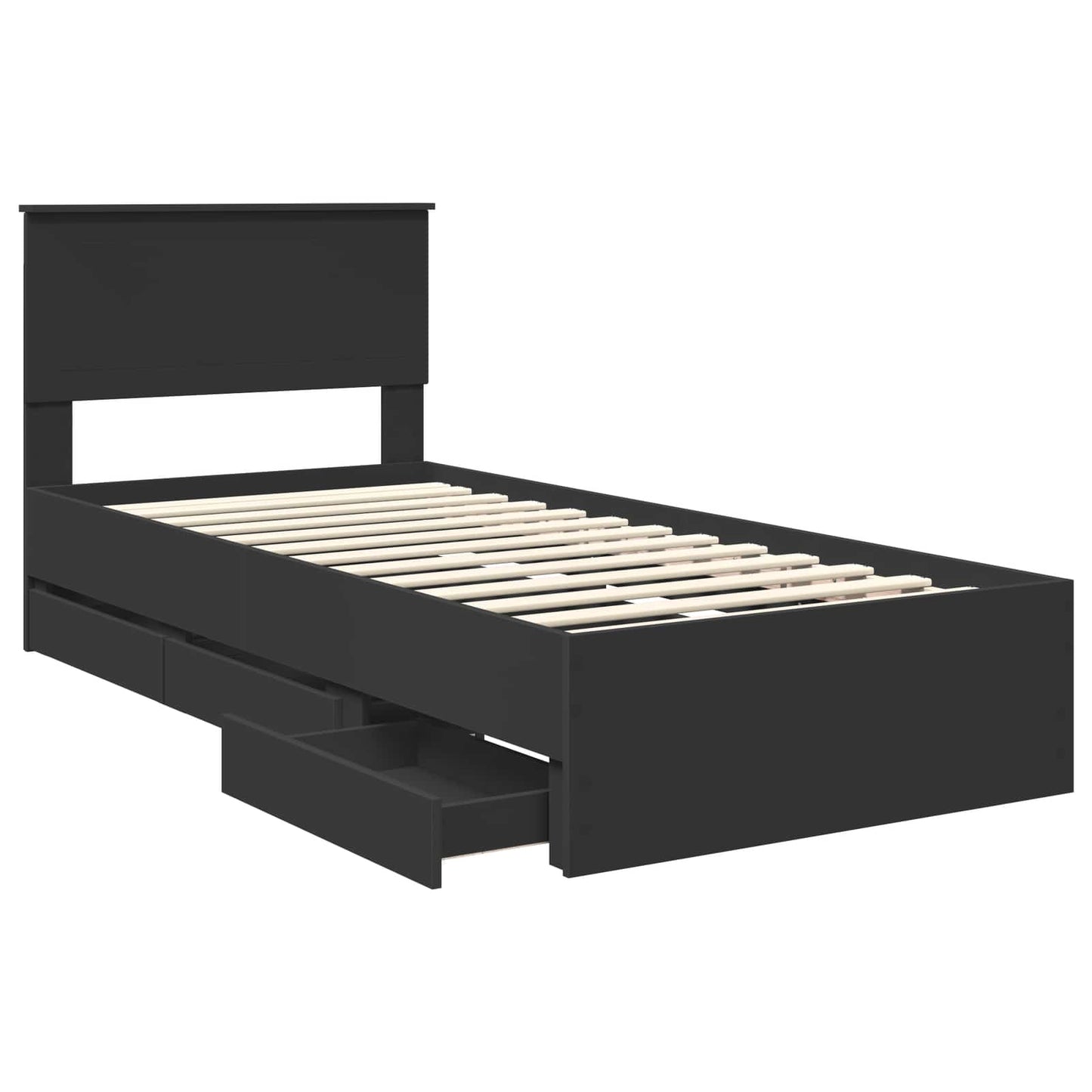 Struttura del letto Nero 90 x 200 cm Legno Ingegnerizzato