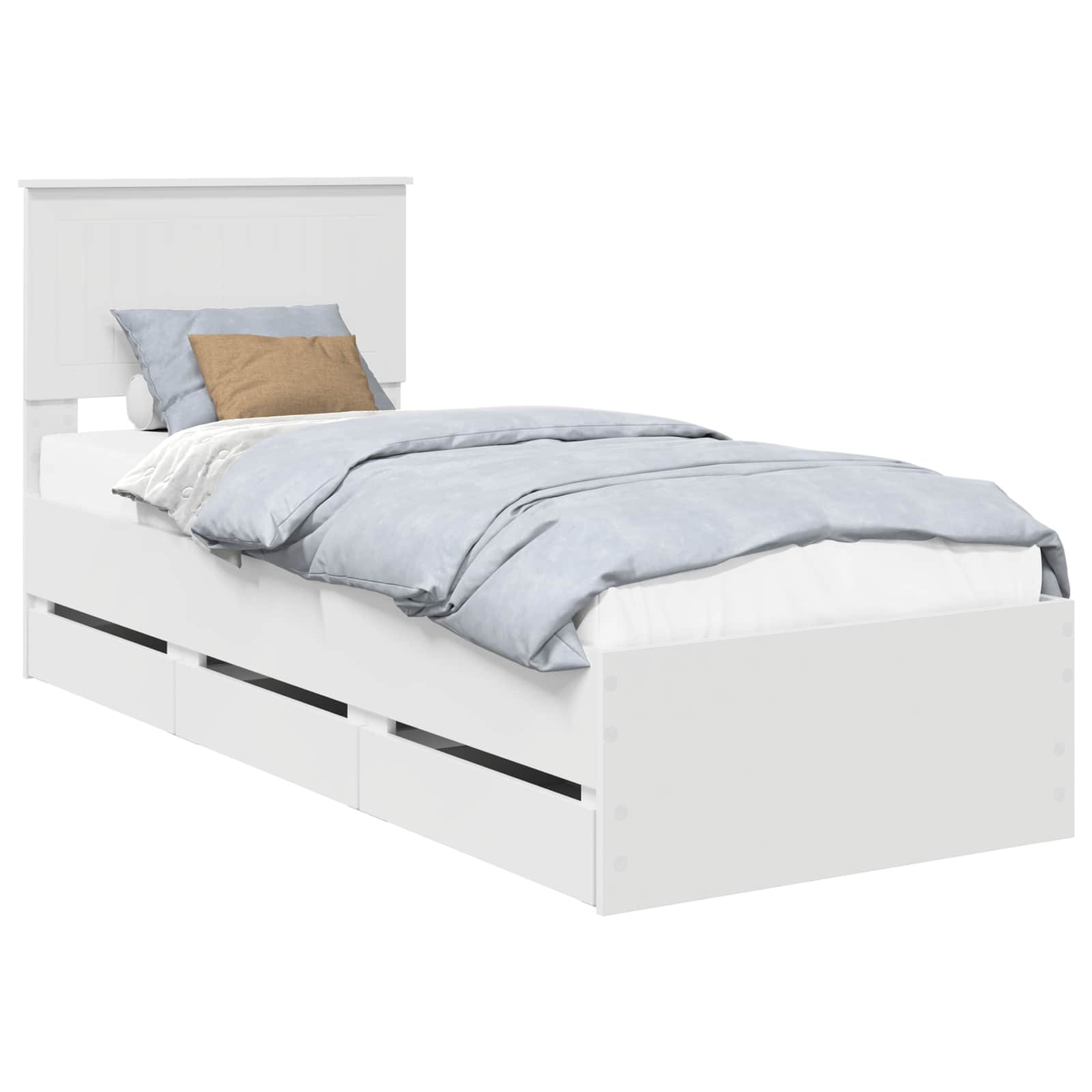Struttura del letto Bianco 75 x 190 cm Legno Ingegnerizzato | homemem39