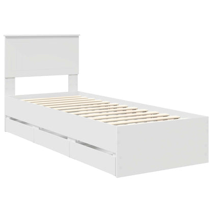 Struttura del letto Bianco 75 x 190 cm Legno Ingegnerizzato | homemem39
