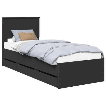 Struttura del letto Nero 75 x 190 cm Legno Ingegnerizzato | homemem39