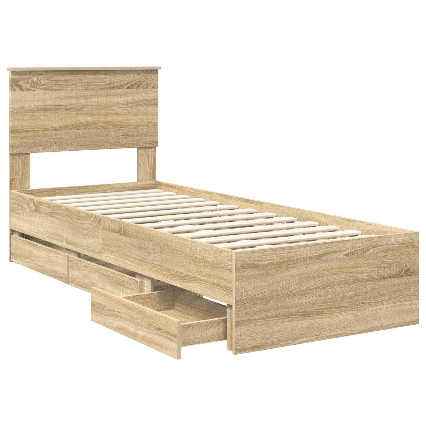Struttura del letto con cassetto Rovere Sonoma 75 x 190 cm | homemem39