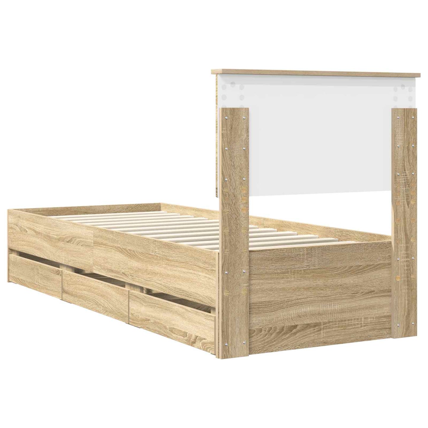 Struttura del letto con cassetto Rovere Sonoma 75 x 190 cm | homemem39