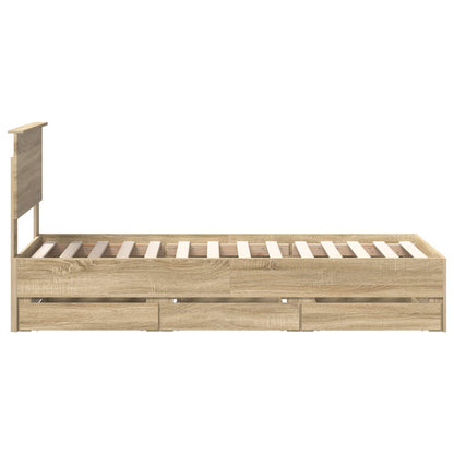 Struttura del letto con cassetto Rovere Sonoma 75 x 190 cm | homemem39