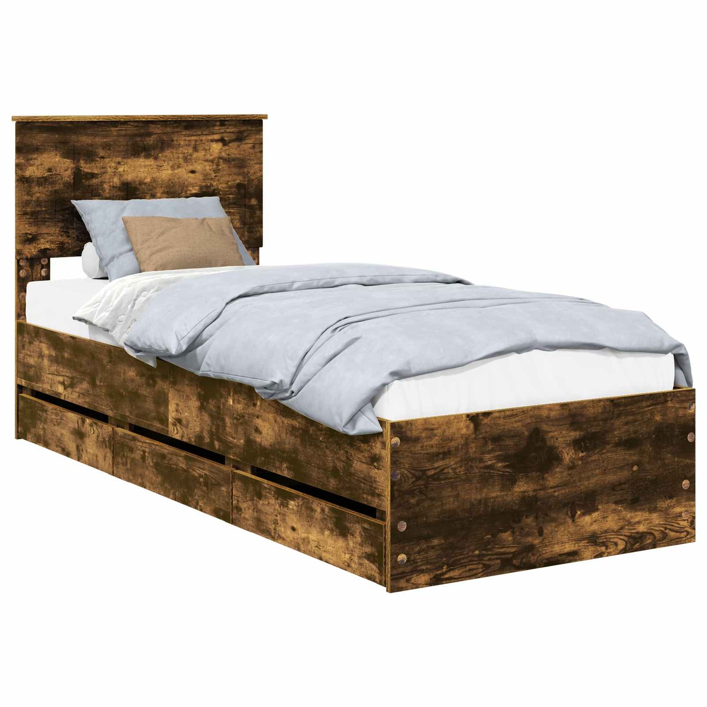 Struttura del letto con cassetto Rovere fumé 75 x 190 cm | homemem39
