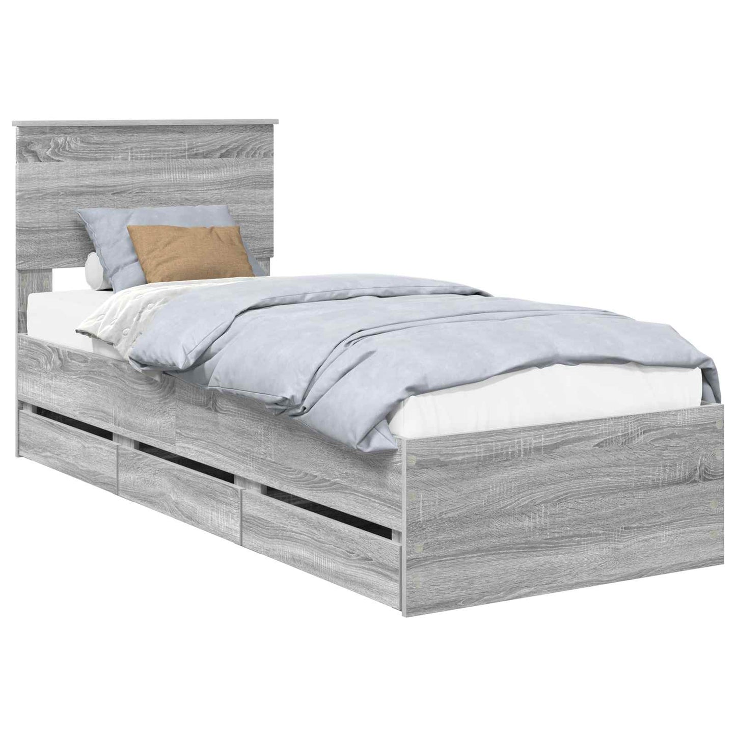 Struttura del letto con cassetto Grigio Sonoma 75 x 190 cm