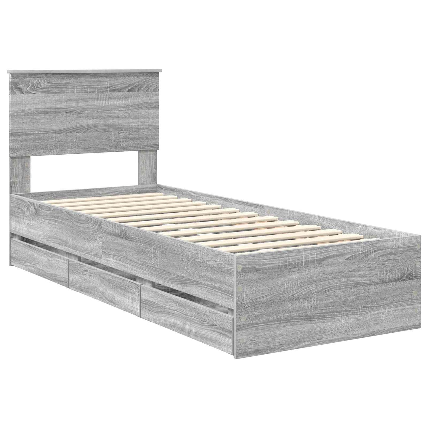 Struttura del letto con cassetto Grigio Sonoma 75 x 190 cm