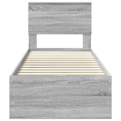 Struttura del letto con cassetto Grigio Sonoma 75 x 190 cm | homemem39