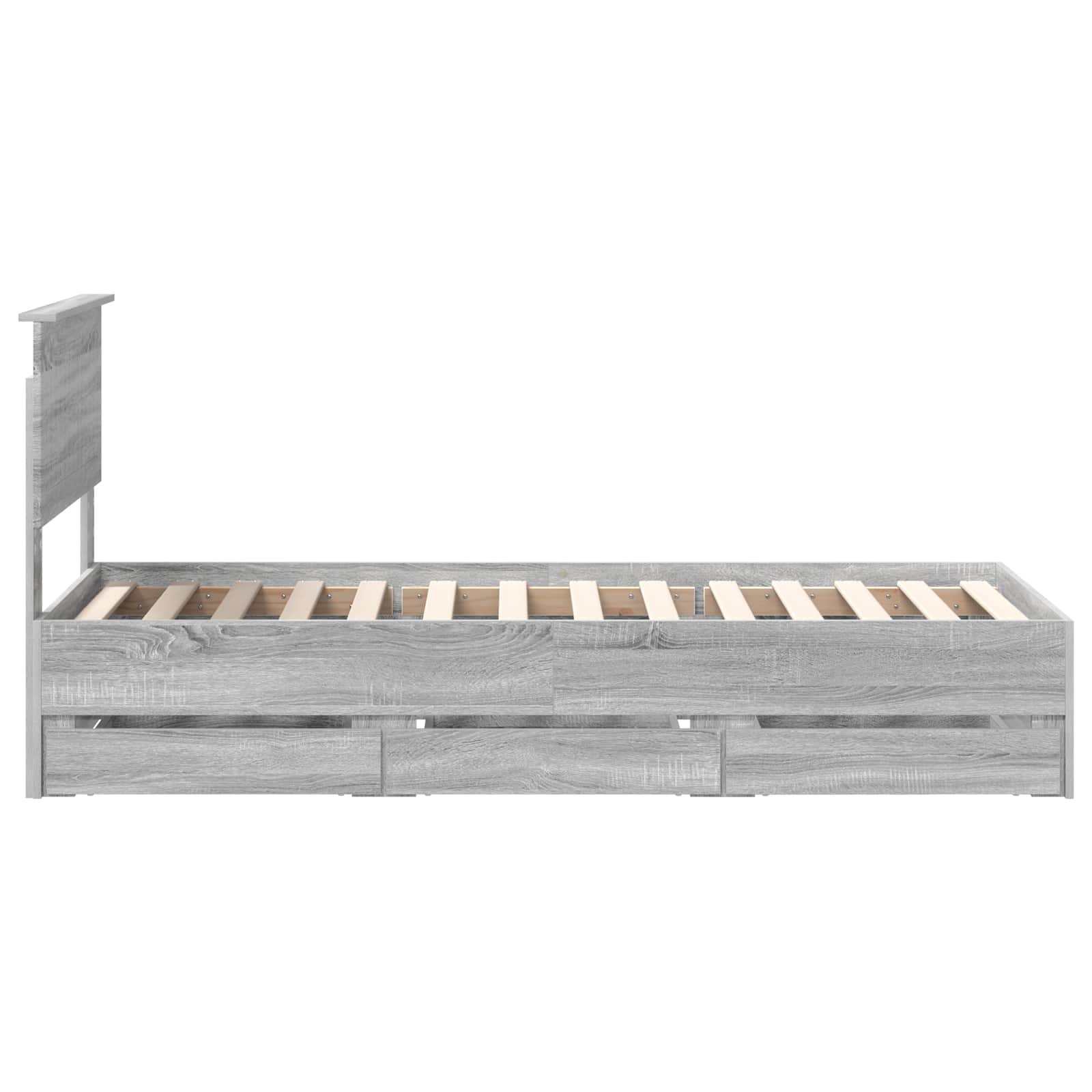 Struttura del letto con cassetto Grigio Sonoma 75 x 190 cm | homemem39