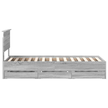 Struttura del letto con cassetto Grigio Sonoma 75 x 190 cm | homemem39