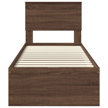 Struttura del letto con cassetto Rovere Marrone 75 x 190 cm | homemem39