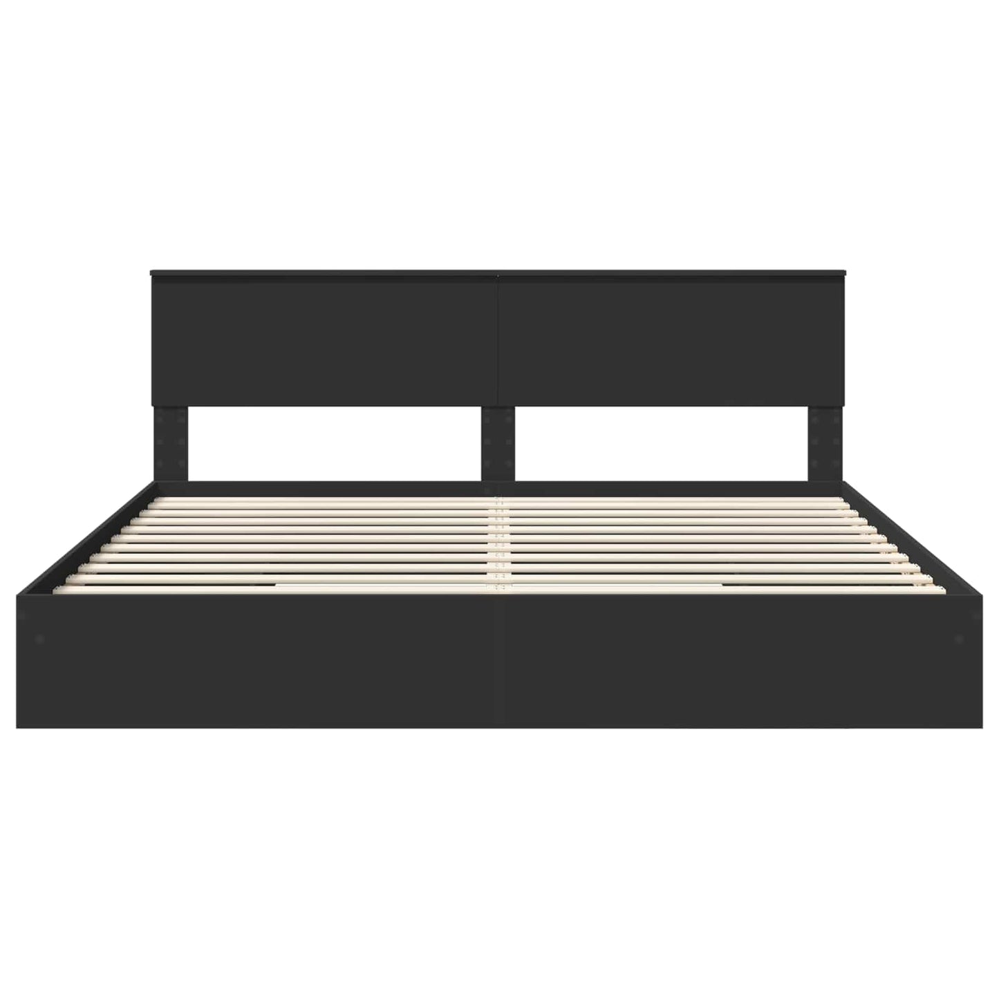 Letto con Contenitore Nero 200 x 200 cm Legno multistrato | homemem39