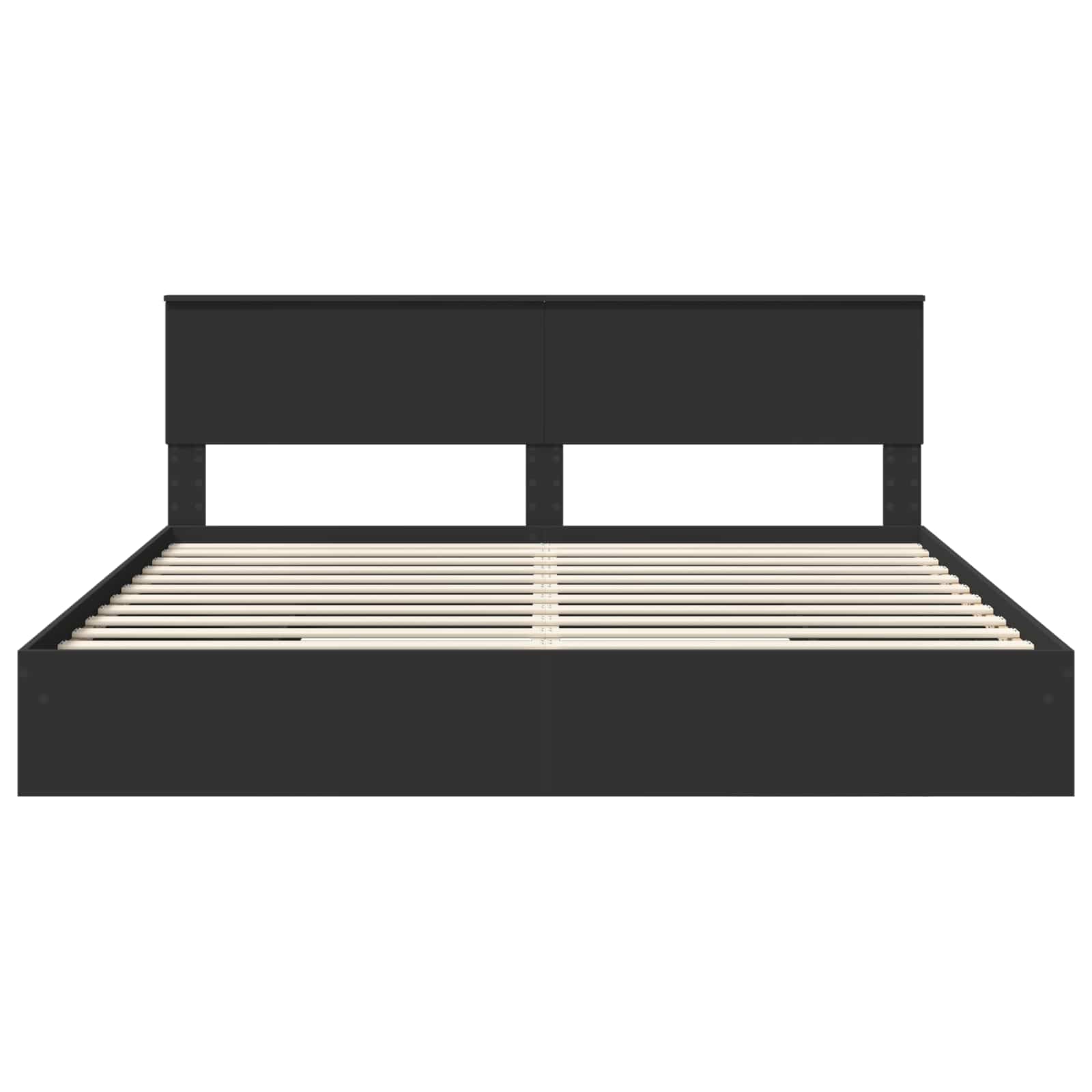 Letto con Contenitore Nero 200 x 200 cm Legno multistrato | homemem39