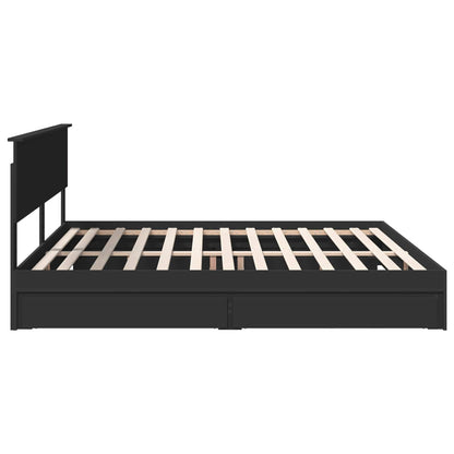 Letto con Contenitore Nero 200 x 200 cm Legno multistrato | homemem39