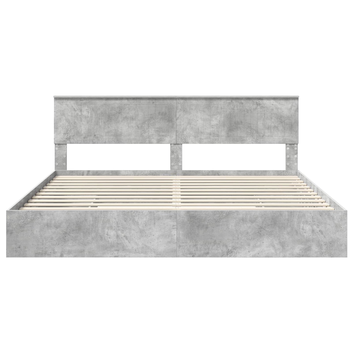 Letto con Contenitore con testiera Grigio cemento 200 x 200 cm | homemem39