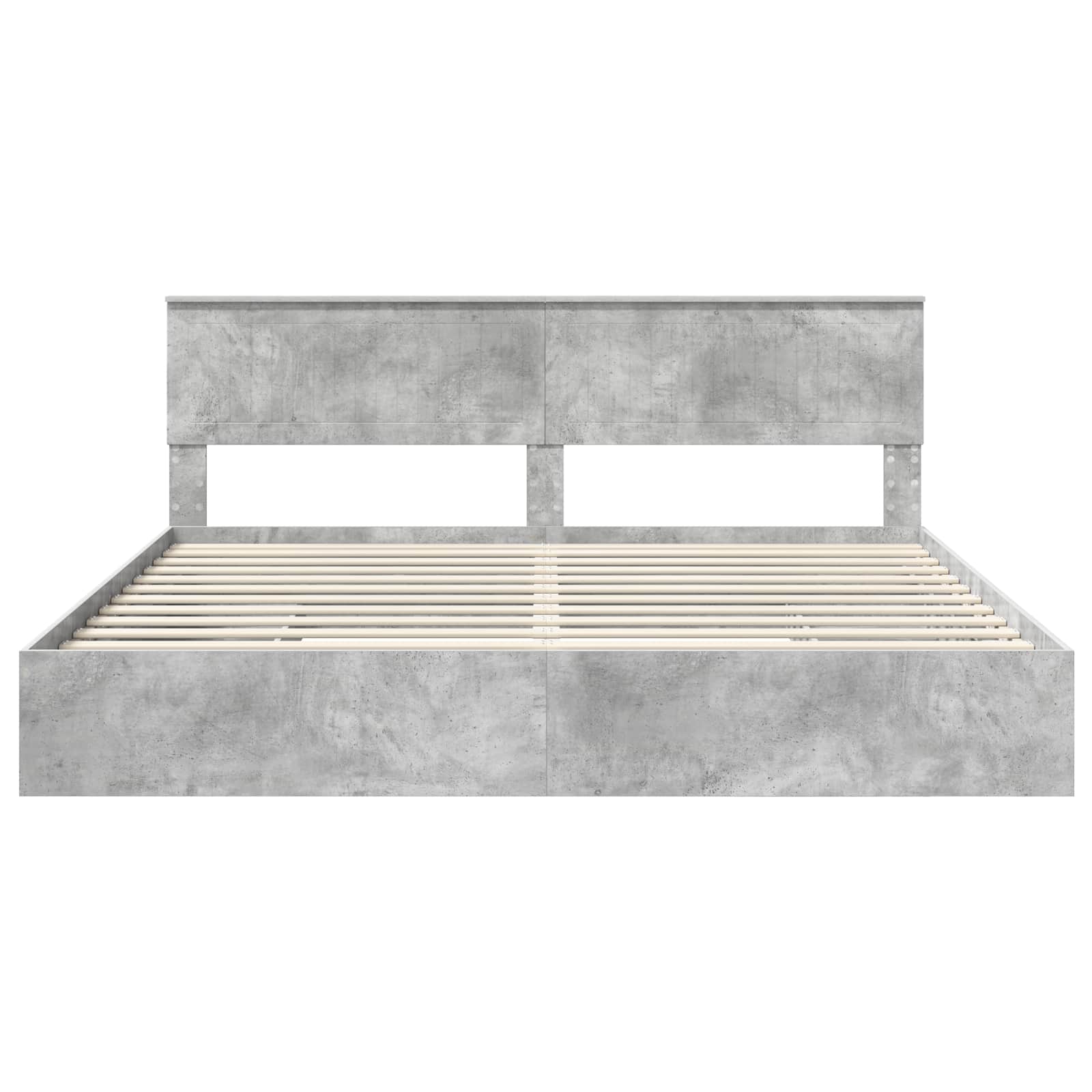 Letto con Contenitore con testiera Grigio cemento 200 x 200 cm | homemem39